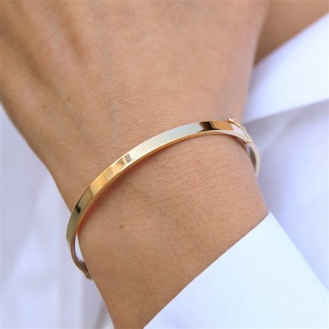 Plain Gold Bracelet, Gold Bangle Bracelet, Simple Real Gold Bangle ...