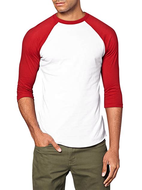 Men's 100% Cotton 3/4 Sleeve Raglan Baseball T-Shirt in Stylish Sports ...