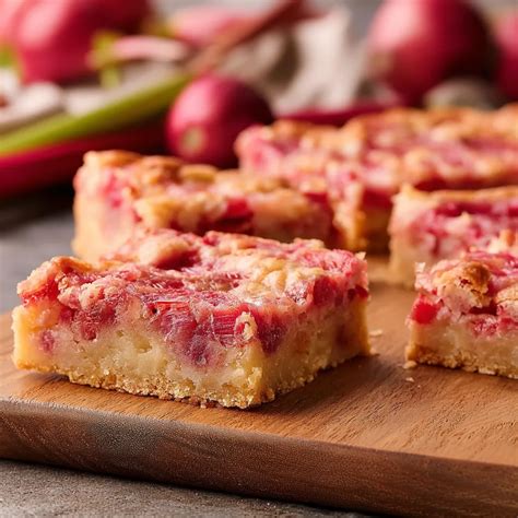 Tangy Rhubarb Cream Bars with Buttery Crust and Egg Filling - Cooking ...