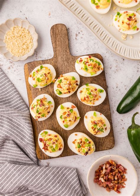 Jalapeno Popper Deviled Eggs - Fab Everyday