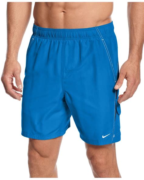 Nike Core Velocity Volley Swim Trunks in Blue for Men | Lyst