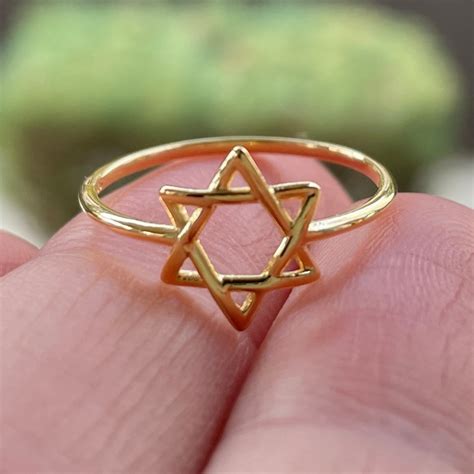 14K Gold Plated Star of David Ring - 1127752963