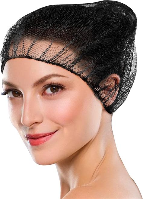 Black Disposable Hair Net, 24 Inch. Pack of 1000 Nylon Hair Nets Food ...