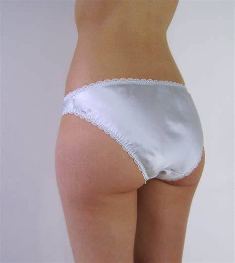 Womens Silk Panties Light Blue Satin Lingerie by KimCleaver