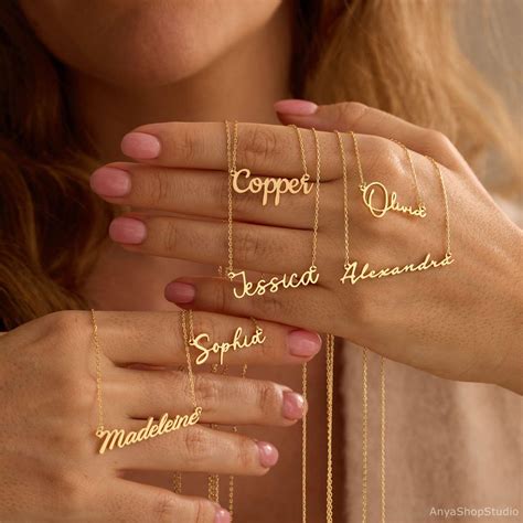 Custom 14K Gold Name Necklace, Personalized Name Jewelry, Minimalist ...