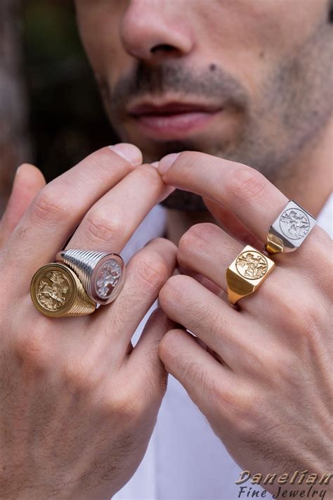 Solid Gold Ring Men Seal Ring Gold Solid Gold Signet - Etsy | Rings for ...