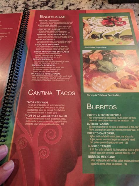 Menu at Cantina Bravo Mexican Grill restaurant, Tahlequah