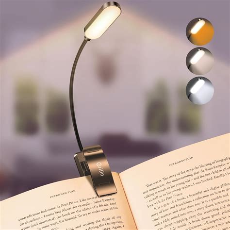 Gritin 16 LED Reading Light, Book Light 3 Eye-Protecting Modes Book ...