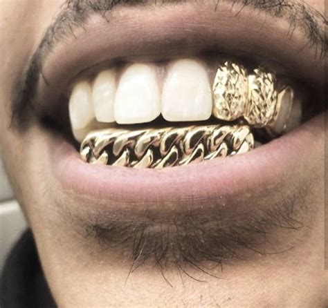 14k gold 5x layered 6 piece fang grillz gold cz grillz top and bottom ...