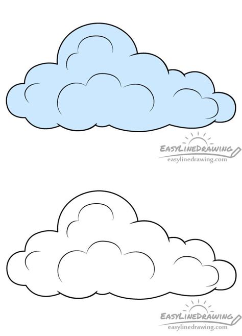 20 Easy Cloud Drawing Ideas - How To Draw A Cloud - Blitsy