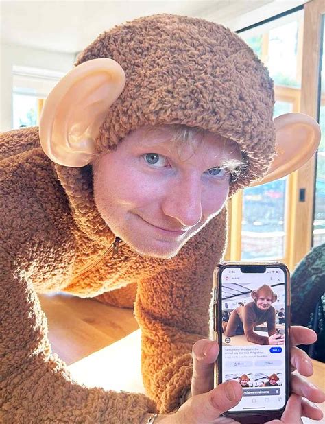 Ed Sheeran Dresses Up as AI Meme of Himself in Monkey Costume for Halloween