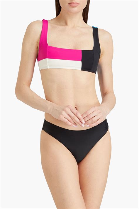 MARA HOFFMAN Meli color-block bikini top | THE OUTNET