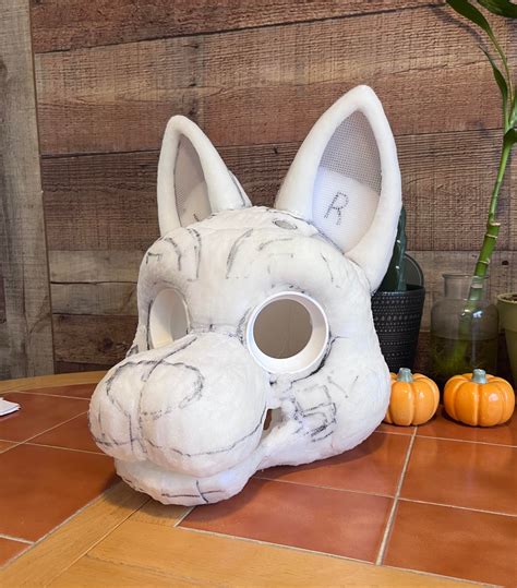 First ever fursuit head base is done!! : r/FursuitMaking