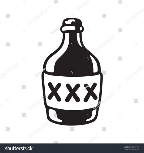 Cartoon Moonshine Bottle with X Label