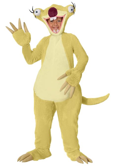 Official Ice Age Sid the Sloth Kids Costume | Plush Halloween Jumpsuit ...