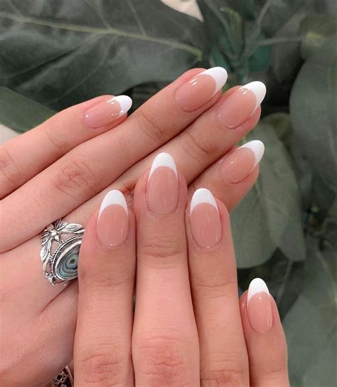 White Tip Acrylic Nails, Rounded Acrylic Nails, Gel Nails French Tip ...