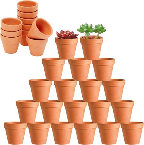 HDKAJL 40Pcs Small Terracotta Plant Pots, 3.5cm Mini Flower Pots,Small ...