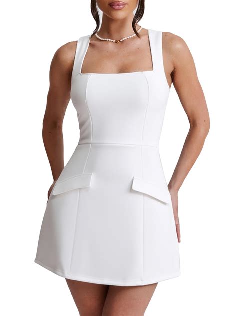 BORIFLORS Women's Sexy Bodycon Corset Mini A Line Dresses Sleeveless ...