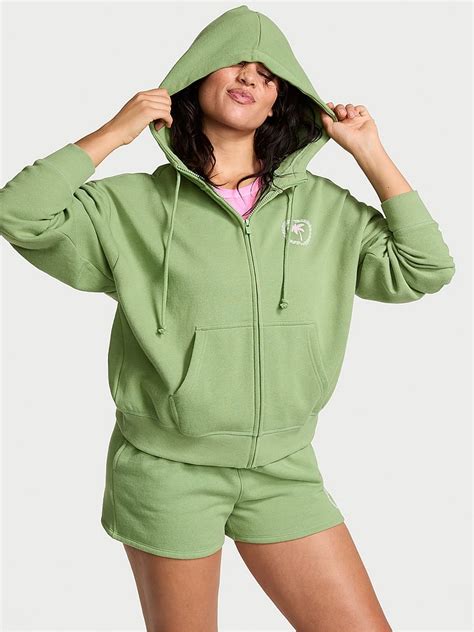 Wild Grass Green Beverly Hills Zip Up Ivy Fleece Full Zip Hoodie ...