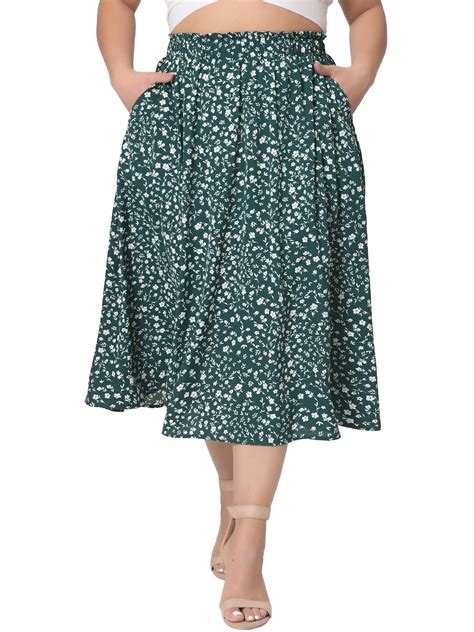 Woman Within Women's Plus Size Petite Print Linen-Blend Skirt - 4X ...