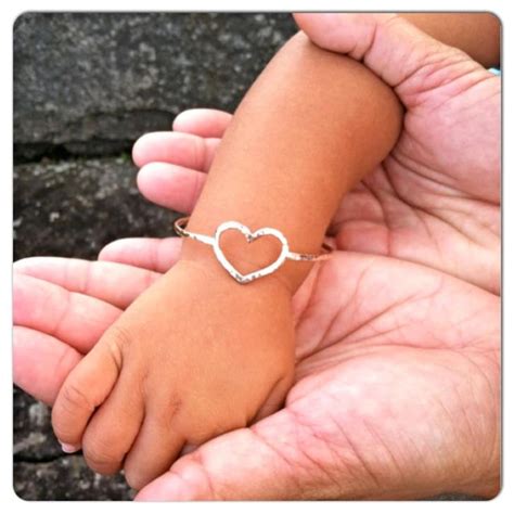 Gold Heart Baby Bangle, Little Girl Bracelets, Baby Shower, Love ...