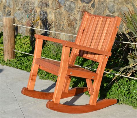 Massive Wooden Rocking Chair, Custom Redwood Rockers