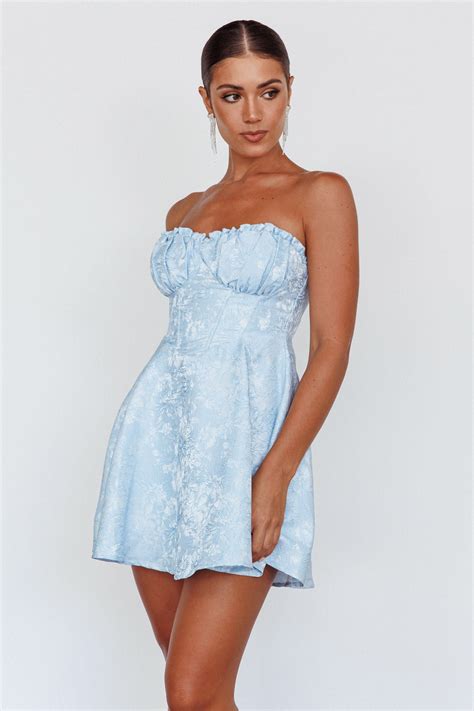 Shop the Savanna Corset Bodice Mini Dress Blue