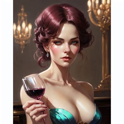Stable Diffusion prompt: woman holding wine glass, elegan...