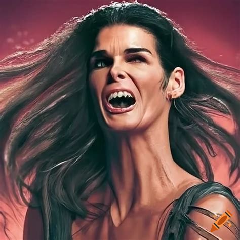 Movie scene with Angie Harmon in an Action-Packed Horror-Comedy on Craiyon