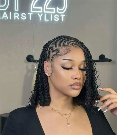 Love hairstyle | Short hair twist styles, Cornrows natural hair, Twist ...