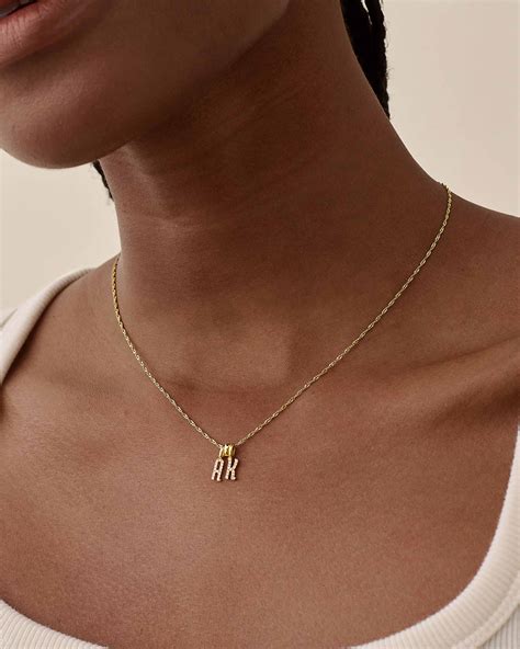 Diamond Initial Necklace | 14ct Gold and Diamond – EDGE of EMBER