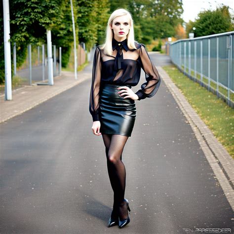 Teen Crossdresser In Leather Black Skirt And Sheer by giannipanuzzi on ...