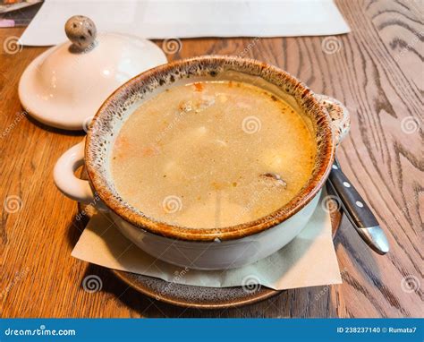 Traditional Polish Soup Zurek with Sausage and Eggs Stock Photo - Image ...