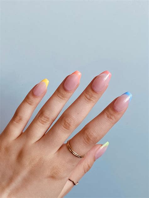 Jewelry & Beauty Hand Painted Pastel French Tips| French Tip Press on ...