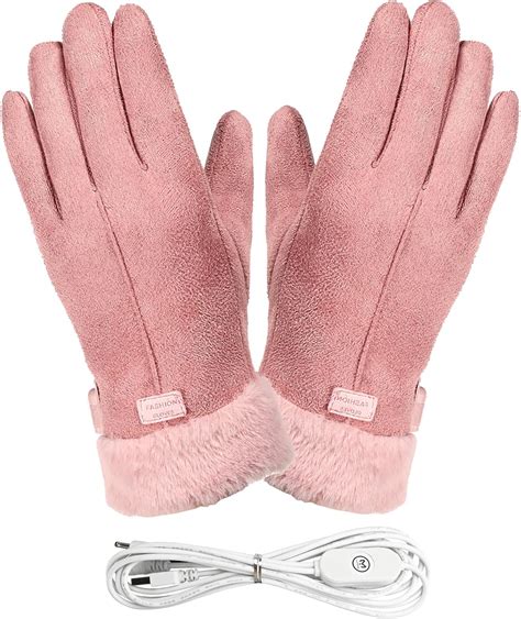 Heated Gloves for Women, Electric Heating Gloves Rechargable Winter ...