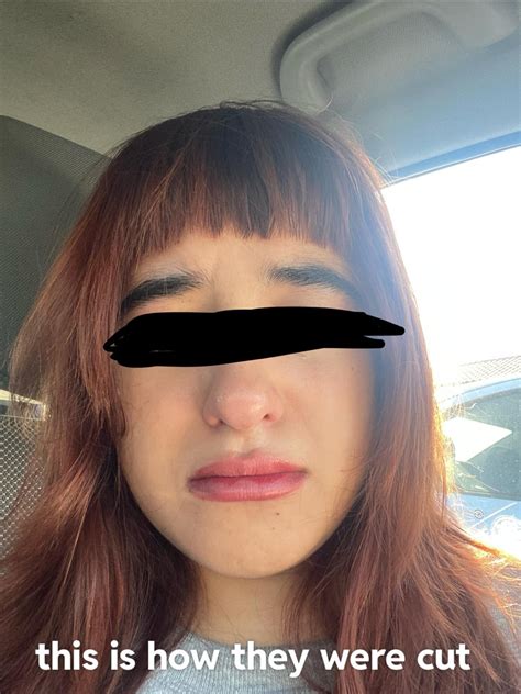 I asked for these bangs and my hairstylist cut them way too short ...