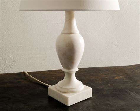 Mid Century Sculptural Table Desk Lamp in Solid White Marble Produced ...