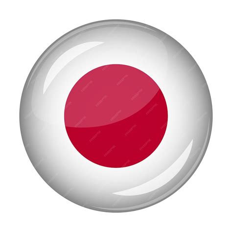 Premium Vector | Flag of Japan in the form of a round shaped icon ...