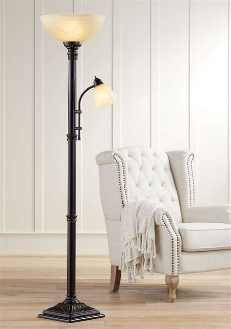 Regency Hill Garver Rustic Retro Torchiere Floor Lamp 72 1/2" Tall Oil ...