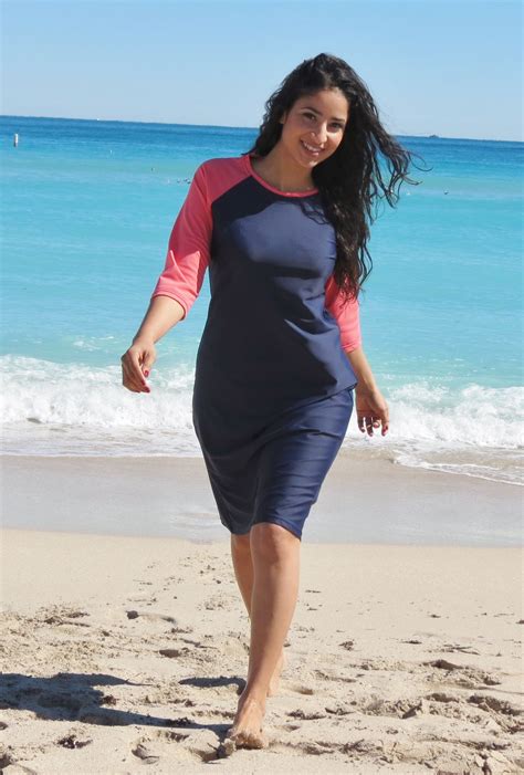 Buy knee length swim dress sofia crop tropical pink lyra swimwear – Artofit