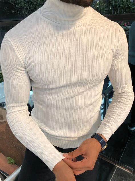 Santo Slim-Fit Turtleneck Knitwear White - XS | Turtleneck knitwear ...