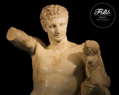 Hermes and the Infant Dionysos, also known as the Hermes of Praxiteles ...