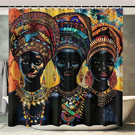 Exquisite African Goddesses Shower Curtain Celebrate Diversity & Elegance in Your Bathroom with ...