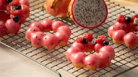Dragon Fruit Mochi Donuts - BakeMark