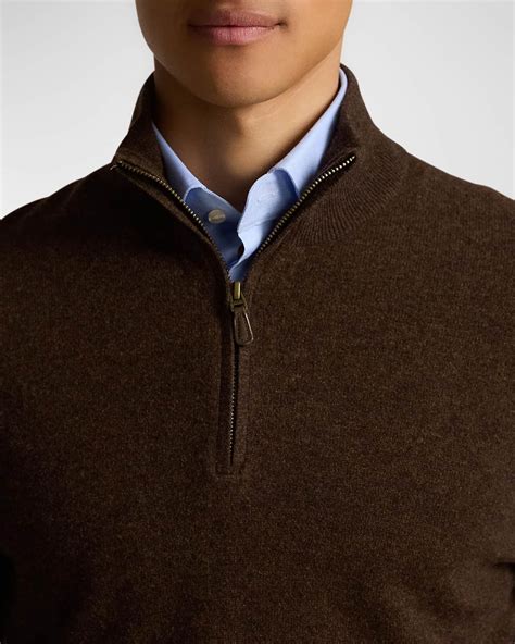 Polo Ralph Lauren Men's Wool Quarter-Zip Sweater | Neiman Marcus