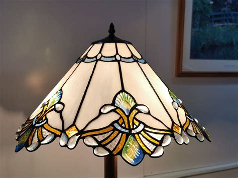 Large Jewel Carousel White Stained Glass Tiffany Floor Lamp – Joanne ...