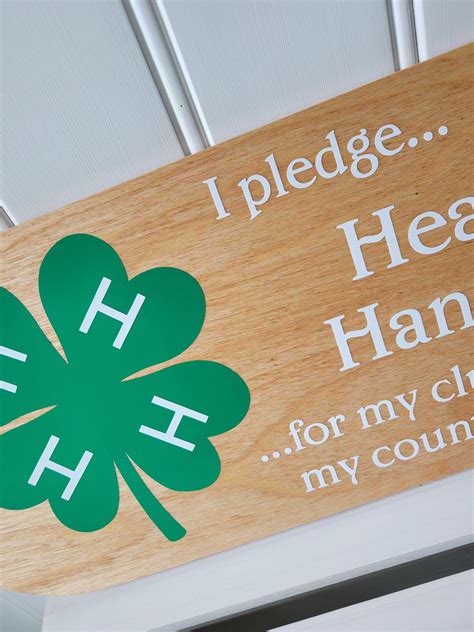 4 H Sign, 4H Wood Sign, 4 H Pledge Sign, 4-H Motto, Wood Sign - Etsy