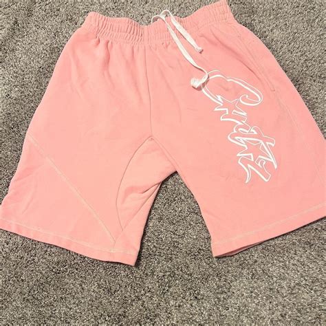 Corteiz Men's Pink and White Shorts Cortez Alcatraz... - Depop