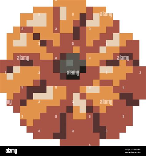 Pixel art pumpkin icon. Top view pumpkin in retro 8 bit style ...