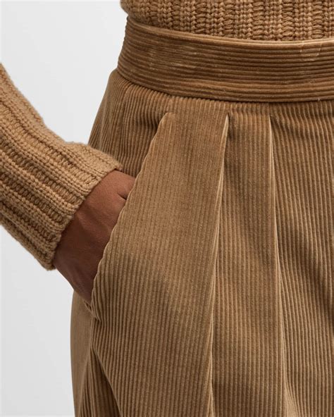 Max Mara Gilly Wide-Leg Corduroy Trousers | Neiman Marcus